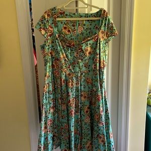 Hell bunny Skull dress 4x teal